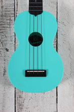 Load image into Gallery viewer, Kala Soprano Waterman Ukulele Aqua Mist Glow in the Dark Uke with Gig Bag