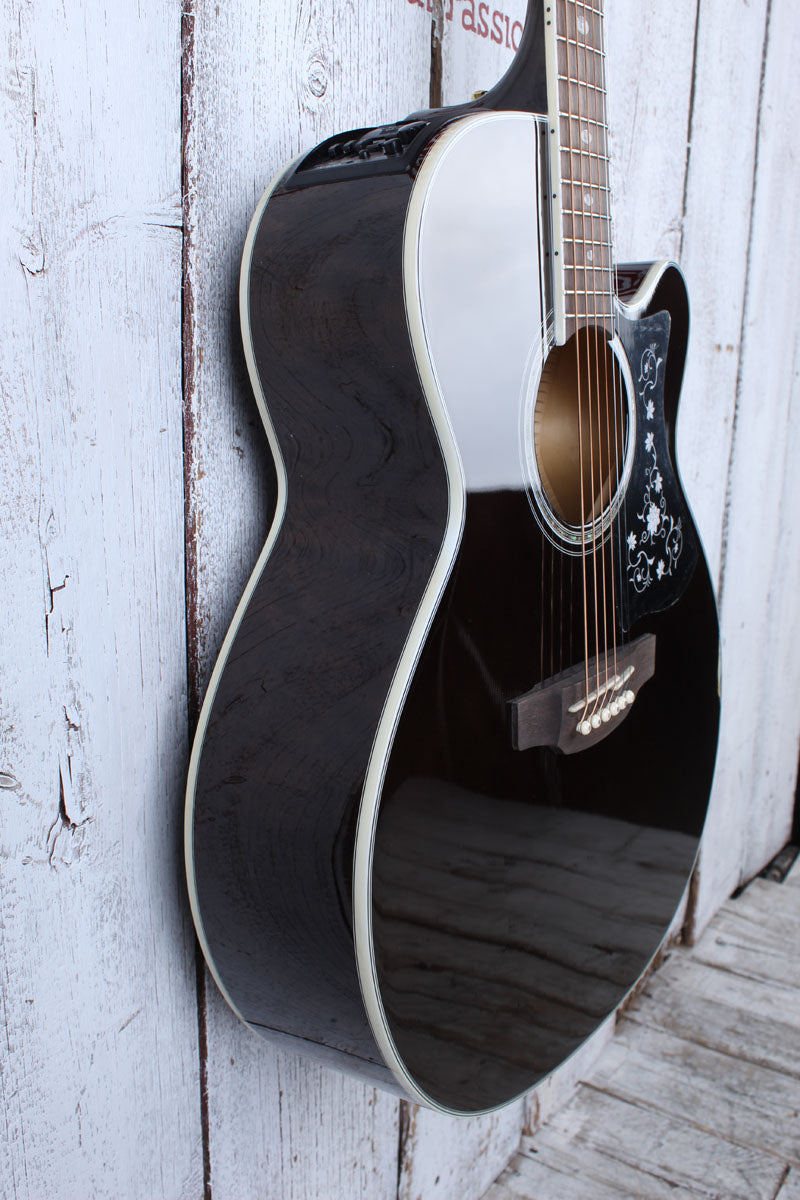 Takamine GN75CE Mini Jumbo Acoustic Electric Guitar Transparent Black Finish