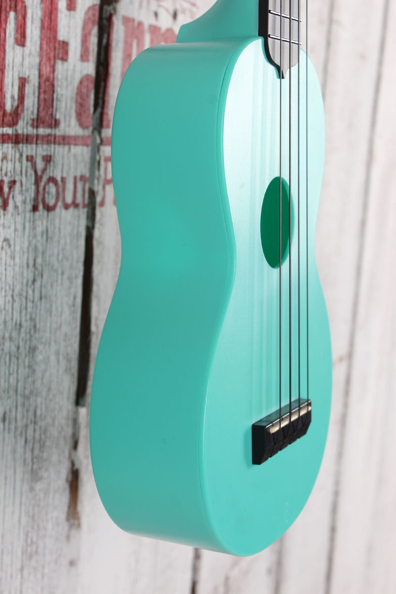 Kala Soprano Waterman Ukulele Aqua Mist Glow in the Dark Uke with Gig Bag