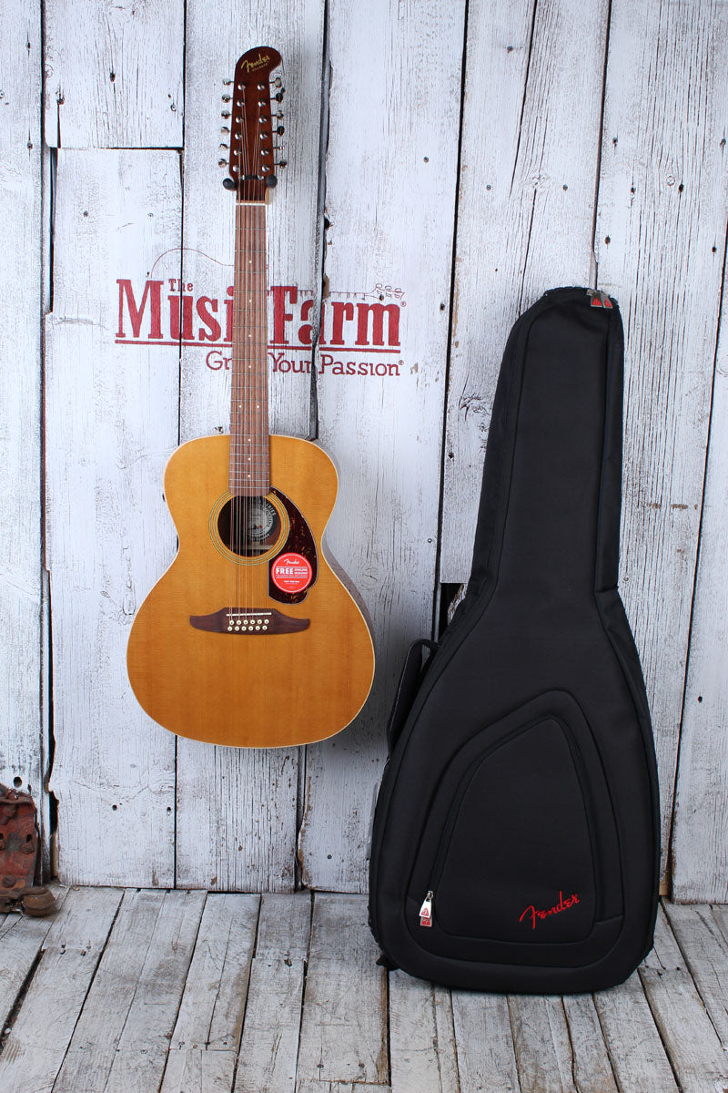 Fender Villager 12 String Acoustic Electric Guitar Aged Natural with Gig Bag