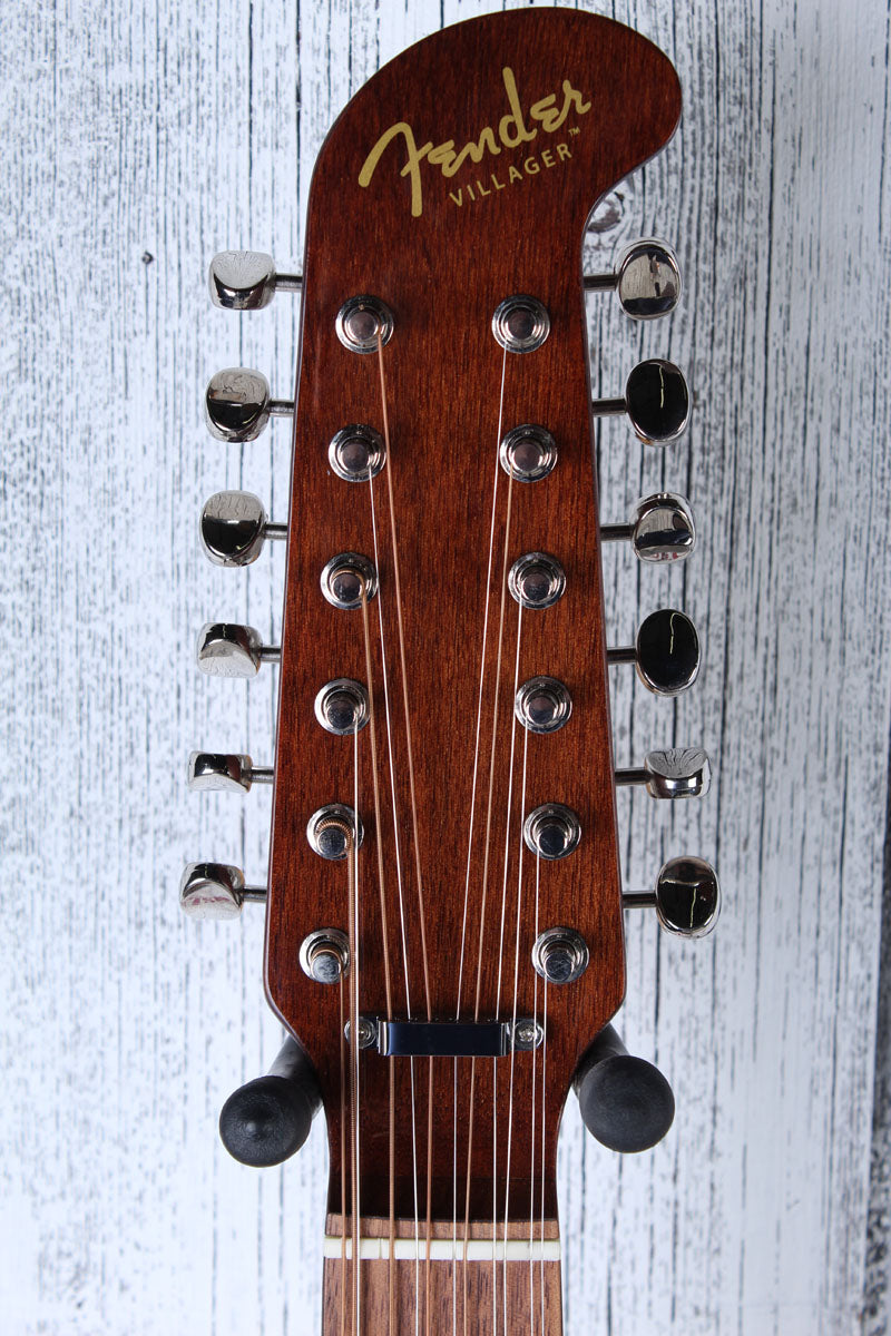 Fender Villager 12 String Acoustic Electric Guitar Aged Natural with Gig Bag