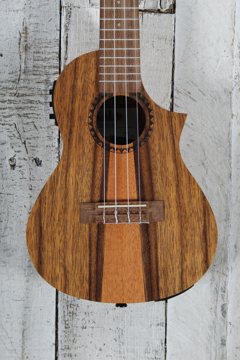Kala Teak Tri-Top Concert Acoustic Electric Ukulele KA-TK-C-CE Natural Finish