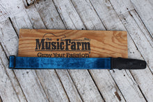Load image into Gallery viewer, Lock-It Straps 2 Inch Guitar Strap Crushed Velvet Series  Blue