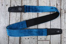 Load image into Gallery viewer, Lock-It Straps 2 Inch Guitar Strap Crushed Velvet Series  Blue