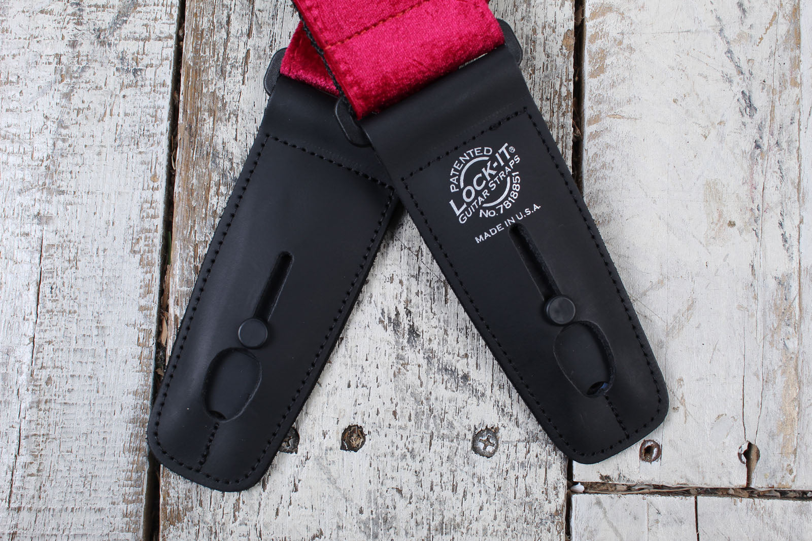Lock-It Straps 2” Crushed Velvet Series - Red