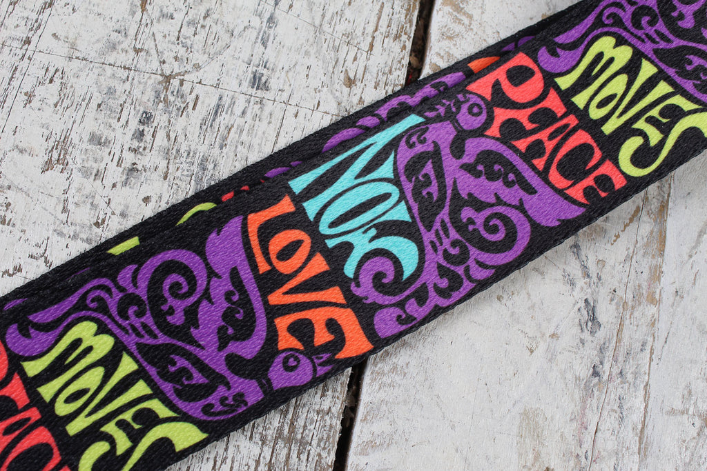 Henry Heller 2 Inch Artist Series Sublimation Guitar Strap Love Moves Peace Now