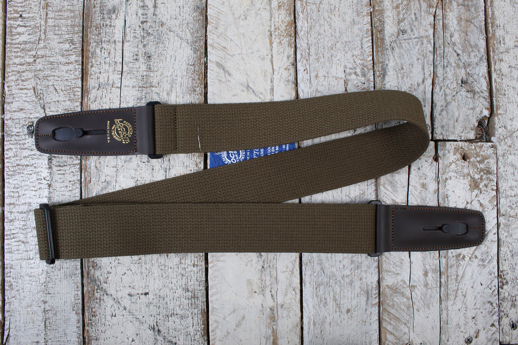 Lock-It Straps 2 Inch Guitar Strap Cotton Series Olive