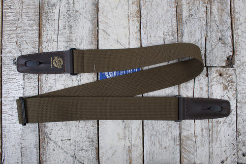 Lock-It Straps 2 Inch Guitar Strap Cotton Series Olive