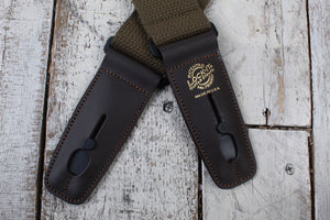 Lock-It Straps 2 Inch Guitar Strap Cotton Series Olive