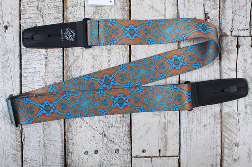 Lock-It Straps 2 Inch Poly Plush Series - Psychedelic Orange Blue