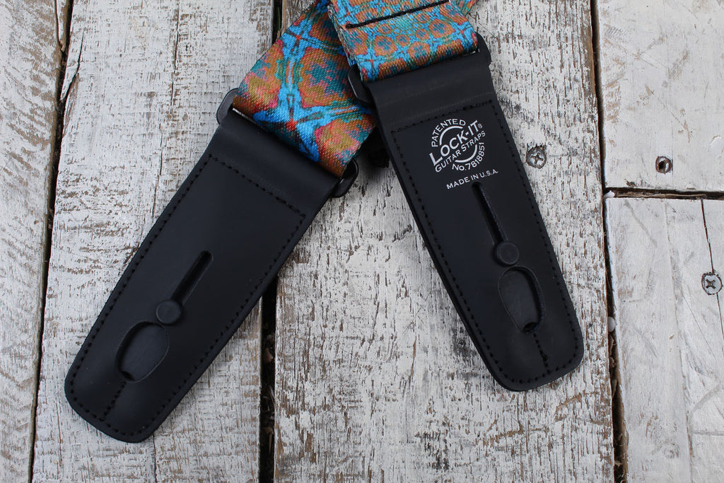 Lock-It Straps 2 Inch Poly Plush Series - Psychedelic Orange Blue