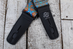 Lock-It Straps 2 Inch Poly Plush Series - Psychedelic Orange Blue