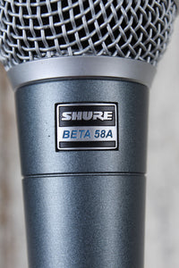 Shure Beta 58A Supercardioid Dynamic Vocal Microphone with Clip and Bag Mic