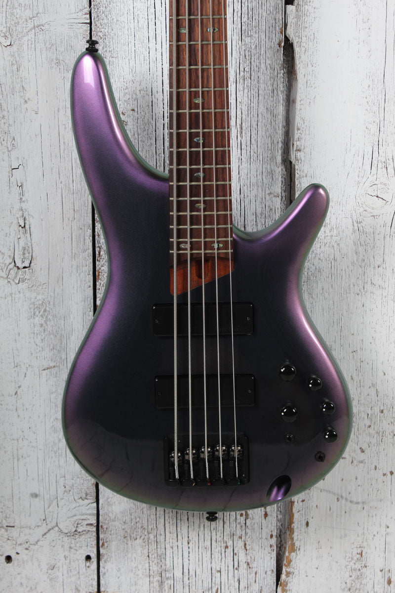 Ibanez SR505E 5 String Electric Bass Guitar Black Aurora Burst Finish