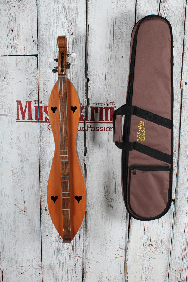 McSpadden Scroll Head Dulcimer 4 String Scroll Head Hourglass Dulcimer w Gig Bag