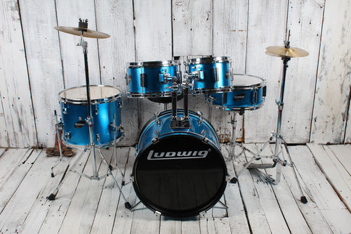 Ludwig 5 Piece Junior Complete Drum Set with Hardware and Cymbals
