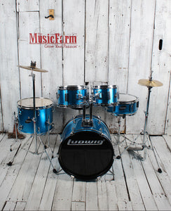 Ludwig 5 Piece Junior Complete Drum Set with Hardware and Cymbals