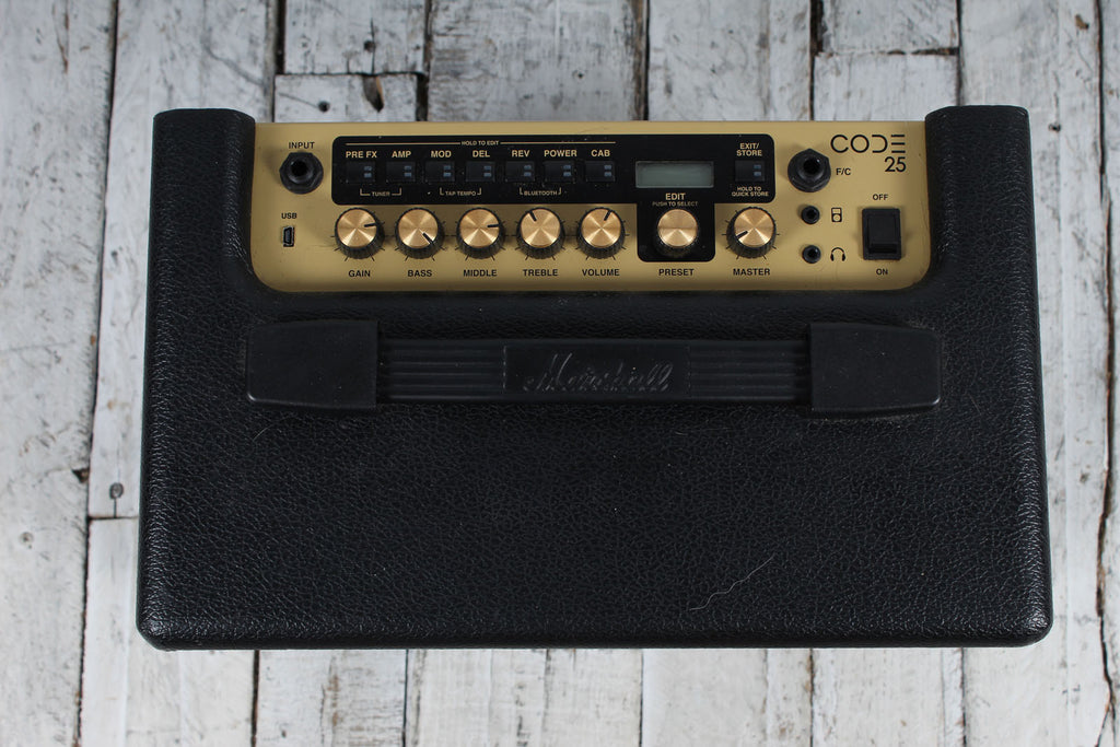 Marshall CODE 25 Electric Guitar Modeling Amplifier 25 Watt Bluetooth Combo Amp