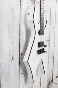 BC Rich Warlock Prophecy Electric Guitar with Quad Bridge Matte White Finish