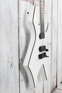 BC Rich Warlock Prophecy Electric Guitar with Quad Bridge Matte White Finish