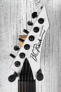 BC Rich Warlock Prophecy Electric Guitar with Quad Bridge Matte White Finish