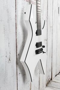 BC Rich Warlock Prophecy Electric Guitar with Quad Bridge Matte White Finish