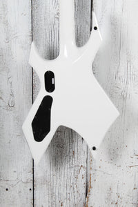 BC Rich Warlock Prophecy Electric Guitar with Quad Bridge Matte White Finish