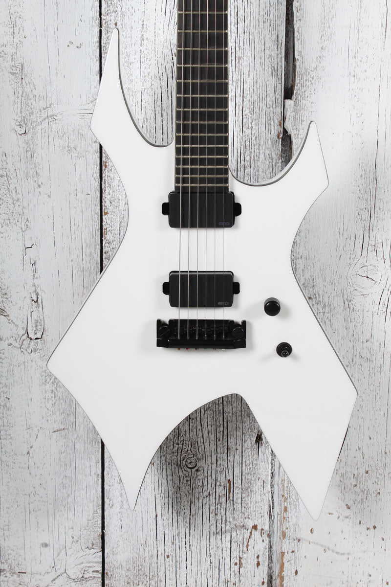 BC Rich Warlock Prophecy Electric Guitar with Quad Bridge Matte White Finish