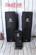 Load image into Gallery viewer, Harbinger M100-BT Portable PA System Pair of Speaker Cabinets and Mixer with Bags