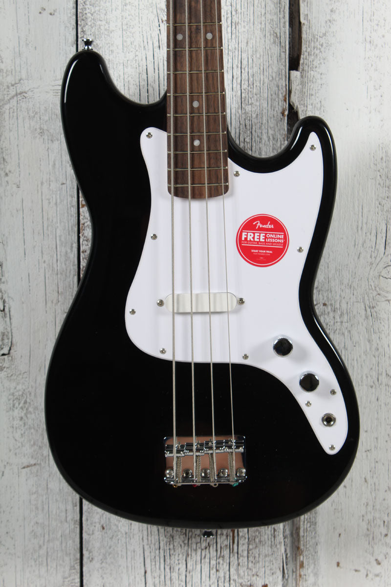 Squier Sonic Bronco Bass 4 String Electric Bass Guitar Black Finish