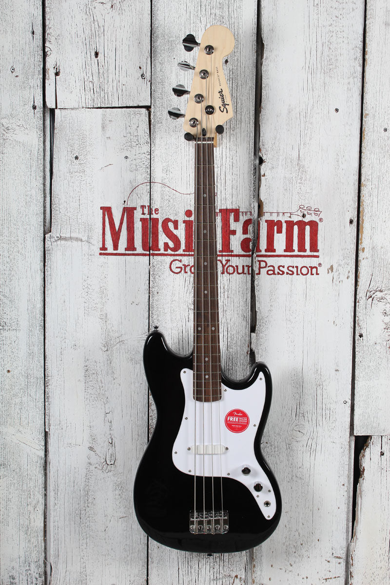 Squier Sonic Bronco Bass 4 String Electric Bass Guitar Black Finish