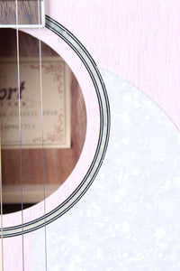 Cort Jade Classic Cutaway Acoustic Electric Guitar Pastel Pink Open Pore