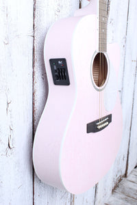 Cort Jade Classic Cutaway Acoustic Electric Guitar Pastel Pink Open Pore