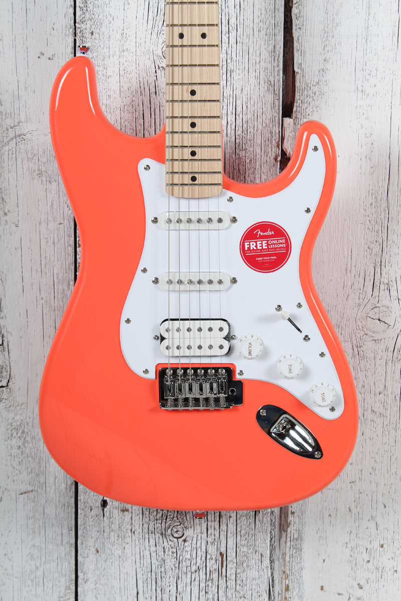 Squier Sonic Stratocaster Electric Guitar HSS Tahitian Coral Finish Main image