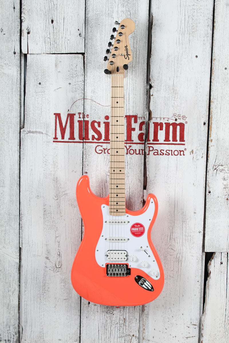 Squier Sonic Stratocaster Electric Guitar HSS Tahitian Coral Finish Secondary image