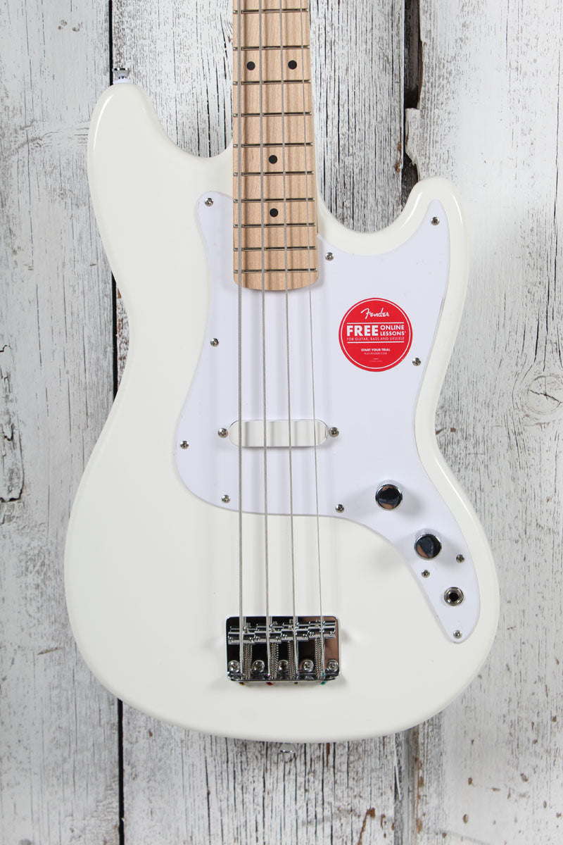 Squier Sonic Bronco Bass 4 String Electric Bass Guitar Arctic White Finish