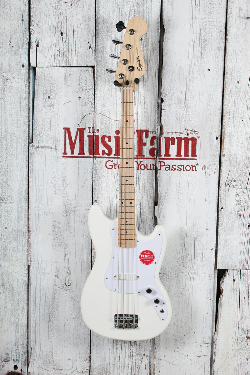 Squier Sonic Bronco Bass 4 String Electric Bass Guitar Arctic White Finish