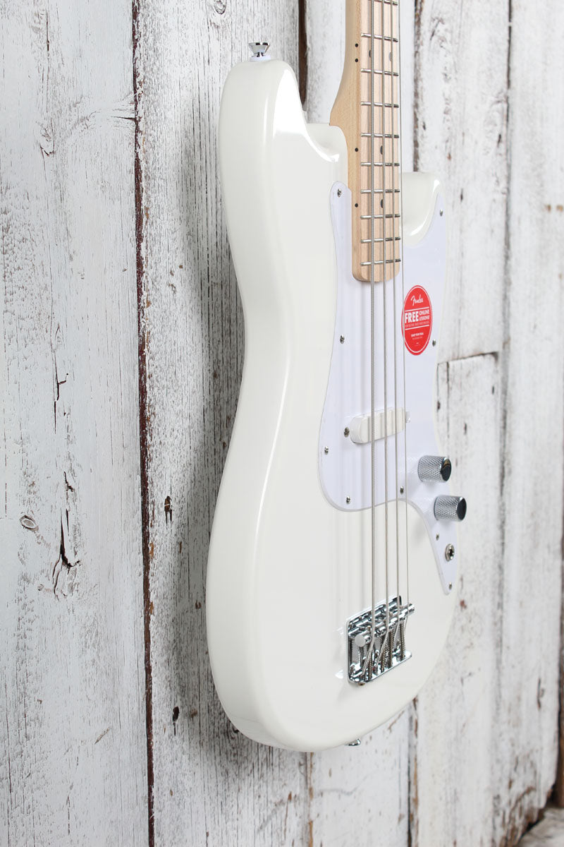 Squier Sonic Bronco Bass 4 String Electric Bass Guitar Arctic White Finish