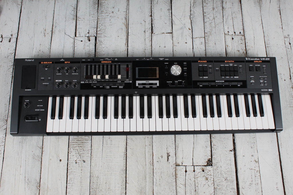 Roland V-Combo VR-09 Performance Keyboard w 2 Controllers Manual & Power Supply