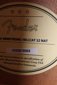 Fender Tim Armstrong Hellcat 12 String Acoustic Electric Guitar Natural Finish