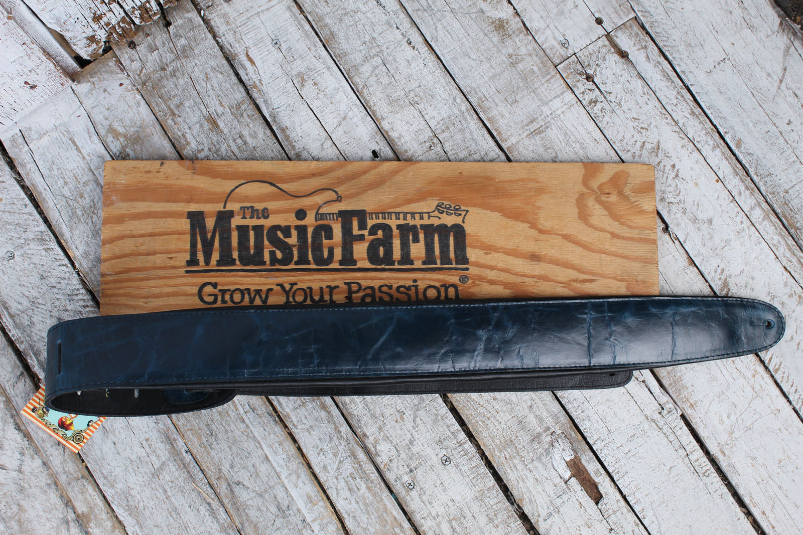 Henry Heller 3.5 Inch Padded Capri Leather Guitar Strap Blue