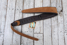Load image into Gallery viewer, Henry Heller 3.5 Inch Padded Capri Leather Guitar Strap Brown Tan