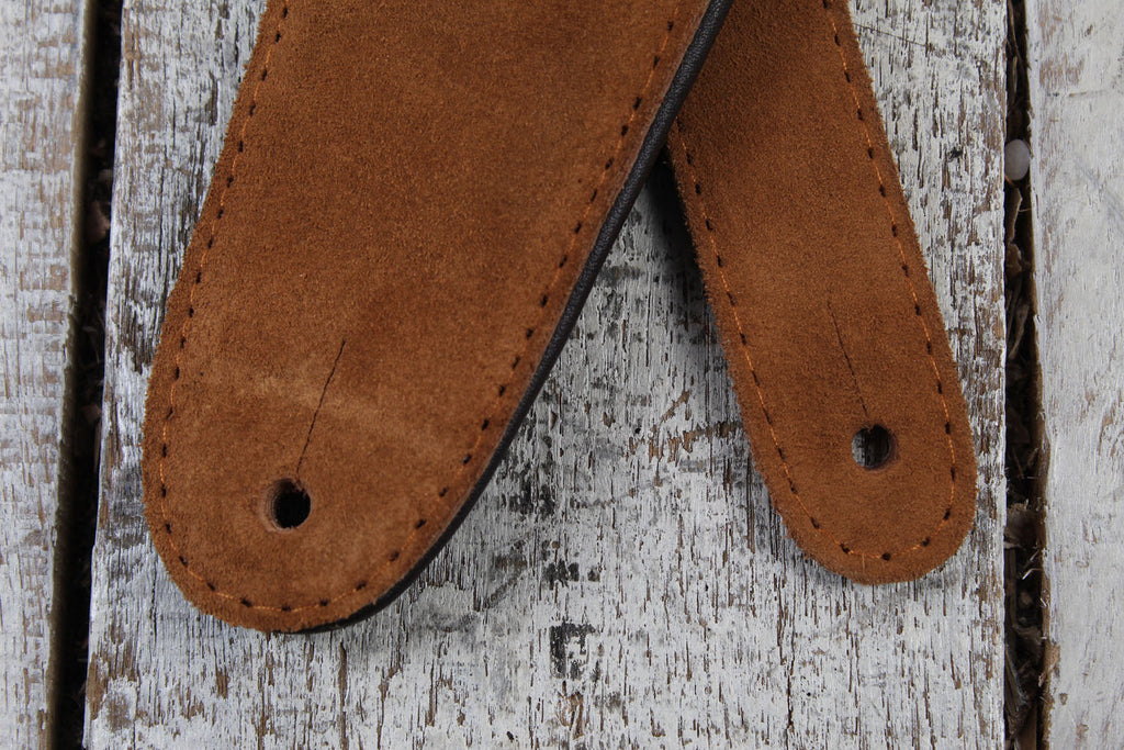 Henry Heller 3.5 Inch Padded Capri Leather Guitar Strap Brown Tan