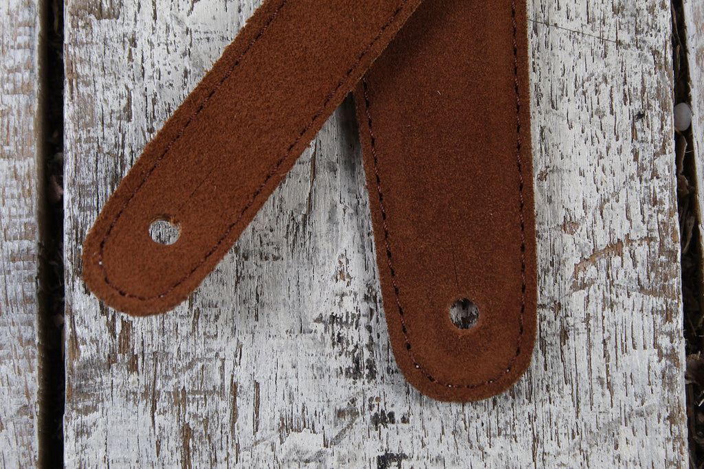 Henry Heller 2 Inch Diamond Cut Out Guitar Strap Brown and Bone