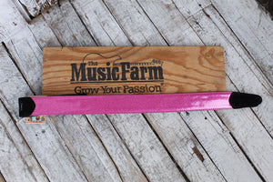 Henry Heller 2 Inch Pink Sparkle Vinyl Guitar Strap with Leather Ends