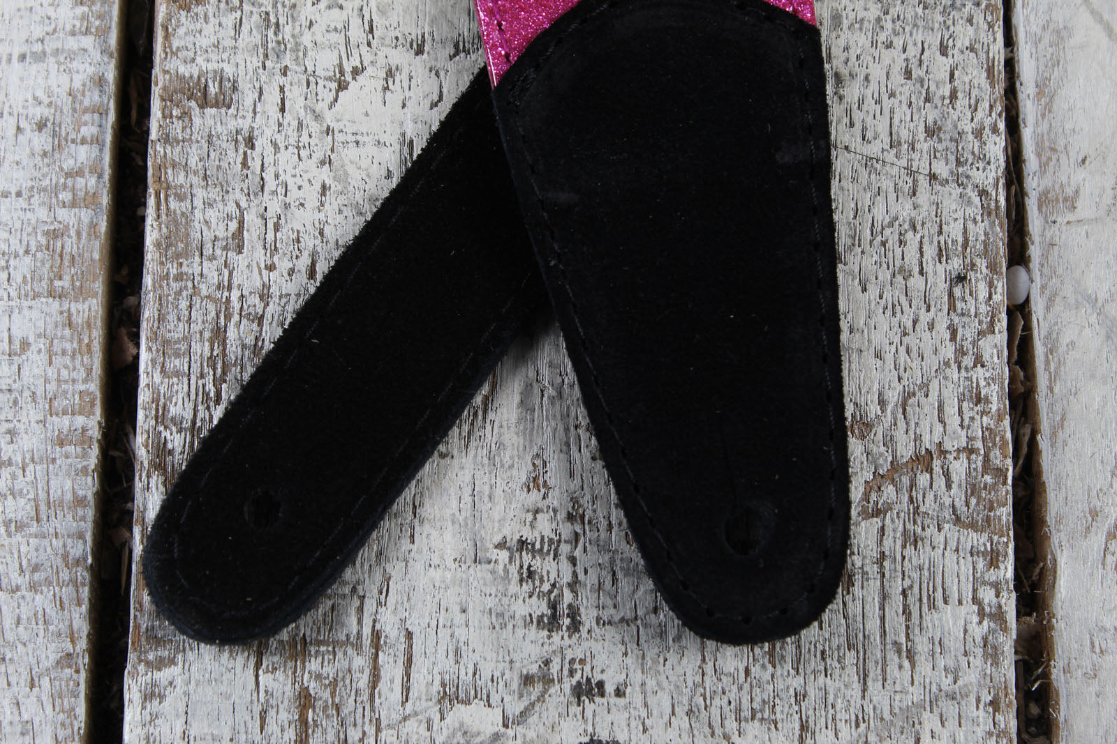 Henry Heller 2 Inch Pink Sparkle Vinyl Guitar Strap with Leather Ends