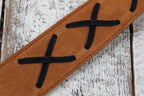 Henry Heller HPX-BRN 2 Inch Wide Brown Suede Adjustable Guitar Strap