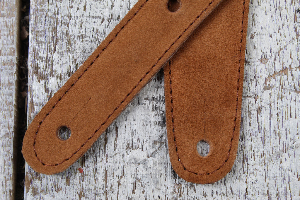 Henry Heller HPX-BRN 2 Inch Wide Brown Suede Adjustable Guitar Strap