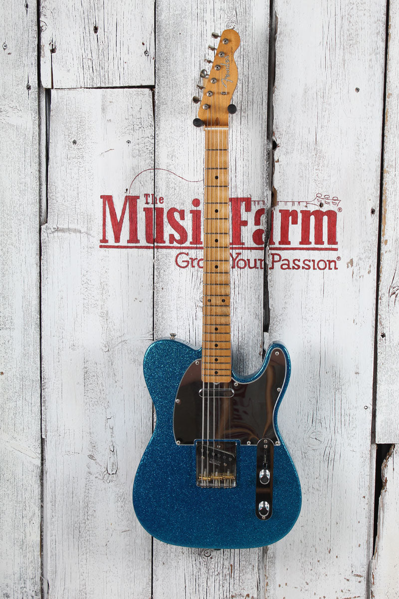 Fender 2022 J Mascis Telecaster Electric Guitar Bottle Rocket Blue Flake Finish