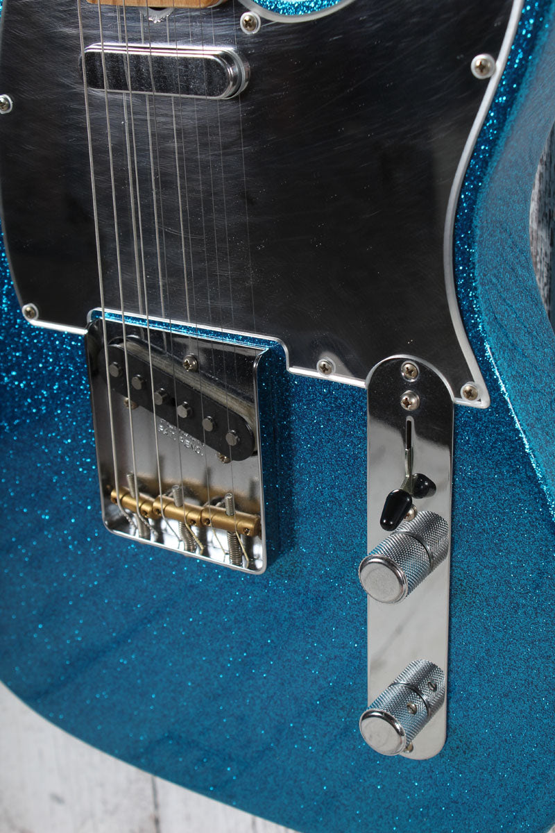 Fender 2022 J Mascis Telecaster Electric Guitar Bottle Rocket Blue Flake Finish